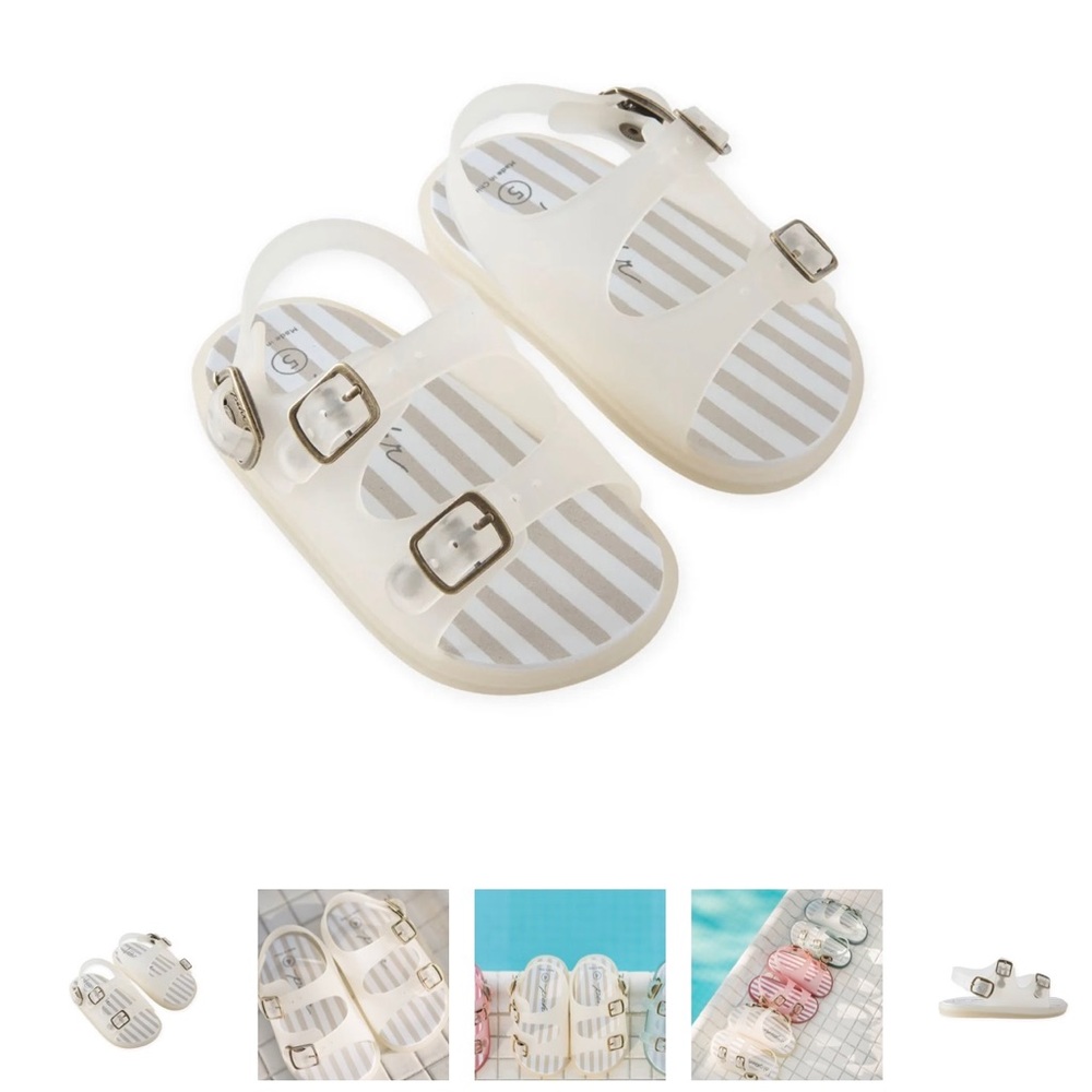 Chic Kids' Cream Sandals with Buckle Straps